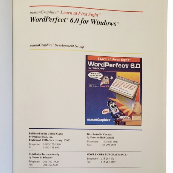 WordPerfect for Windows 6.0 Learn At First Sight maranGraphics 1993 color 124p - Picture 6 of 9
